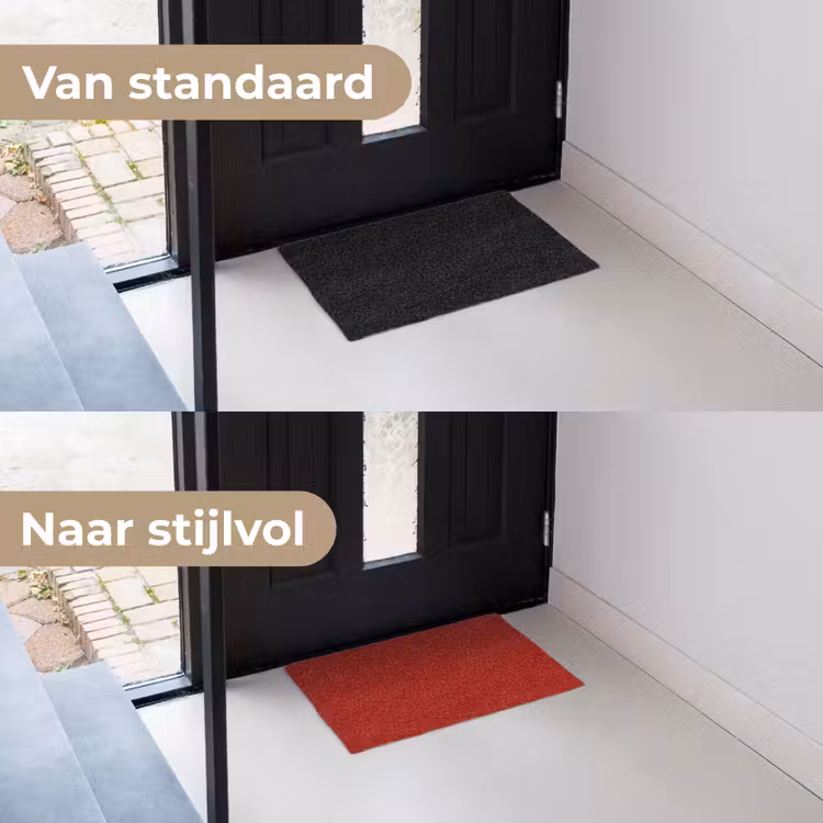 Oxblood - Maroon - Rood Deurmat klein 898 -voor-na_NL