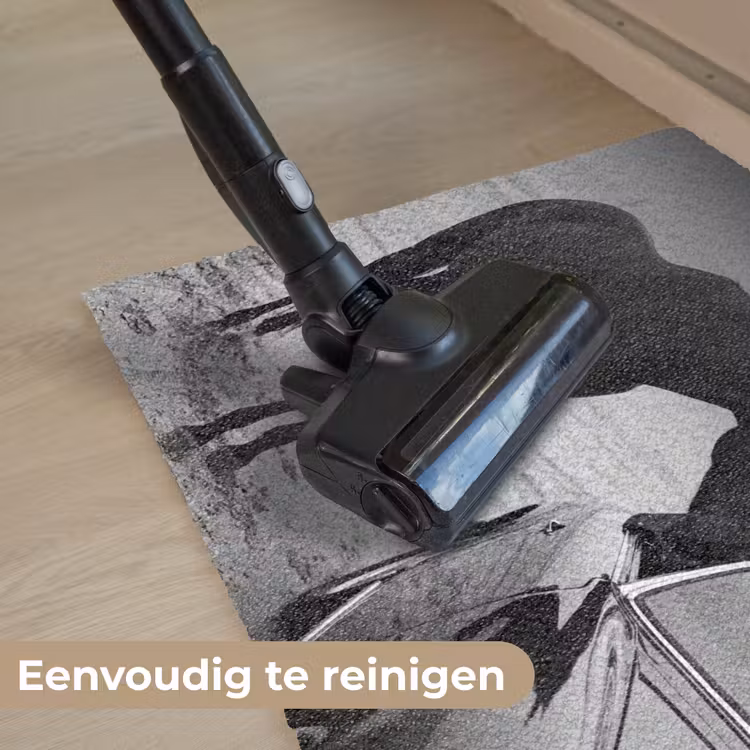 Paard - Auto - Zwart - Wit Deurmat klein -reinigen_NL