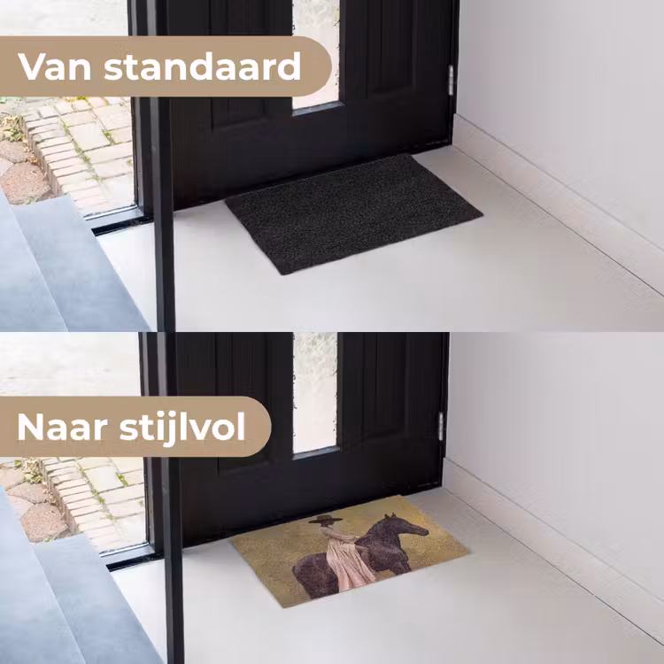 Paard - Klassiek - Oker Deurmat klein -voor-na_NL