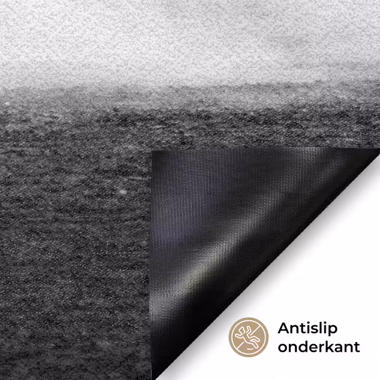 Paard - Ren - Stof - Zwart-wit - Dieren Deurmat klein -antislip_NL