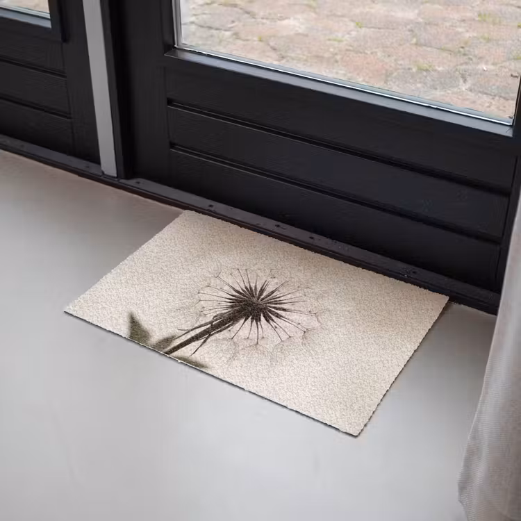 Paardenbloem - Minimalistisch - Wit Deurmat klein -sfeer2