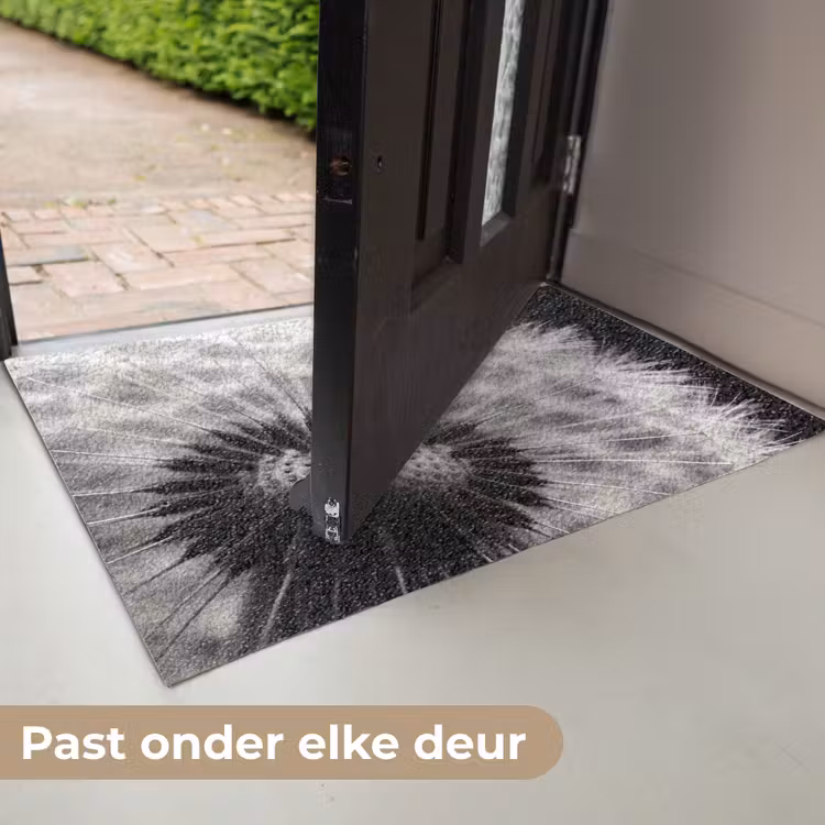 Paardenbloem - Zwart - Wit Deurmat klein -USP_NL