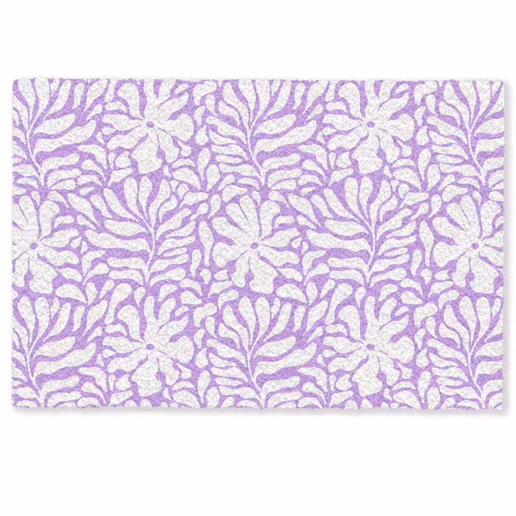 Paars - Wit - Bloemen Deurmat klein 898 -zkaufland3d