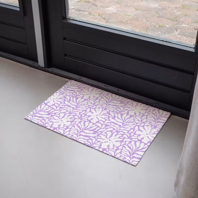Paars - Wit - Bloemen Deurmat klein 898 -sfeer2