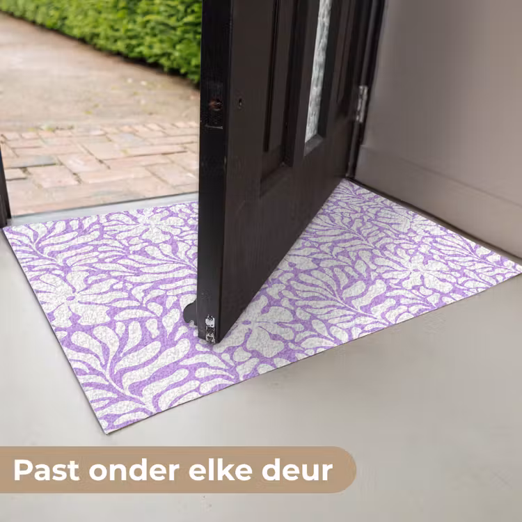 Paars - Wit - Bloemen Deurmat klein 898 -USP_NL