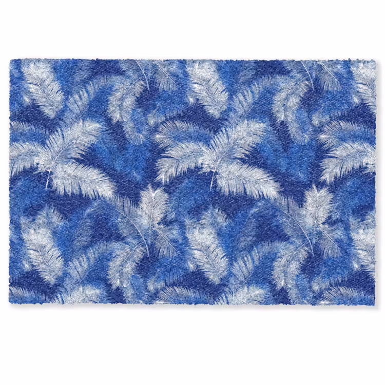 Palmblad - Patroon - Blauw Deurmat klein 898 -zkaufland3d