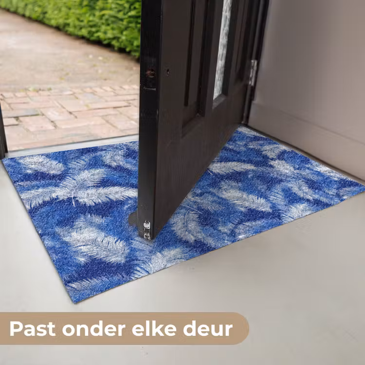 Palmblad - Patroon - Blauw Deurmat klein 898 -USP_NL