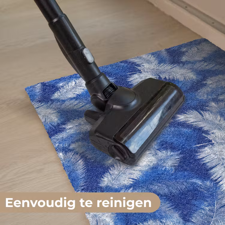 Palmblad - Patroon - Blauw Deurmat klein 898 -reinigen_NL