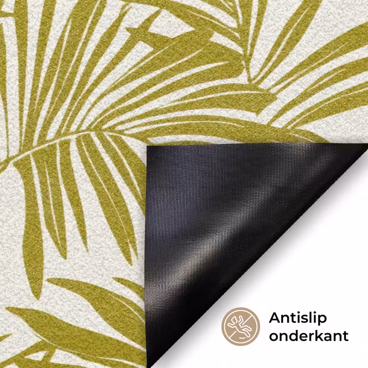 Palmblad - Patroon - Groen Deurmat klein 898 -antislip_NL