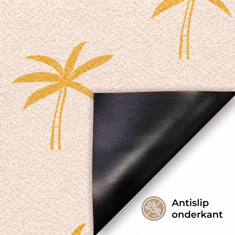 Palmbomen - Beige - Oranje - Patroon - Zomer Deurmat klein -antislip_NL