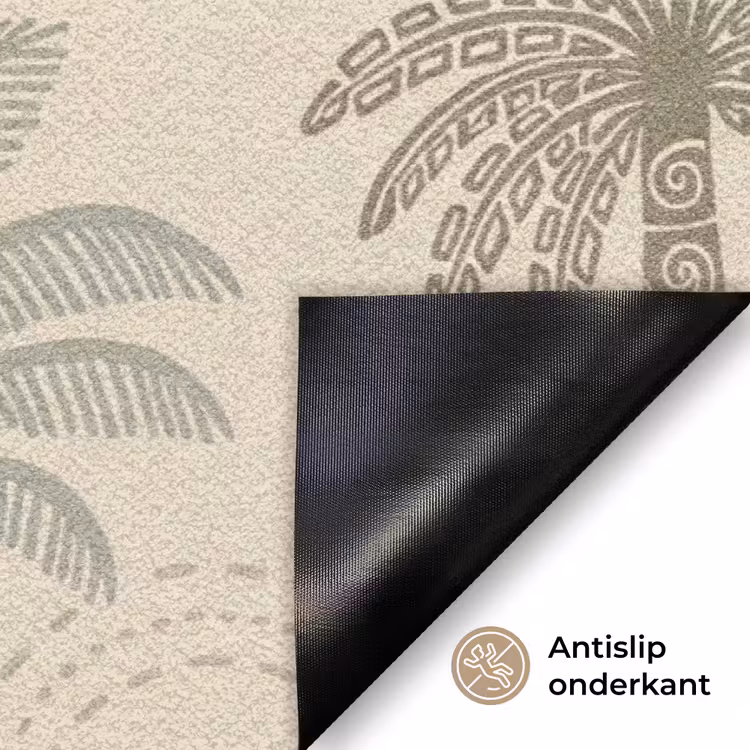 Palmbomen - Patroon - Tropisch - Beige Deurmat klein -antislip_NL