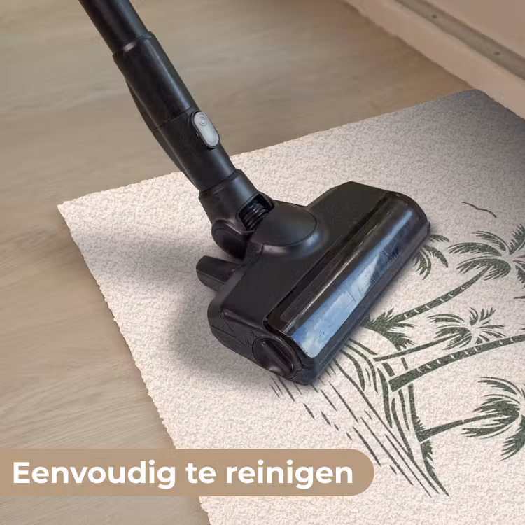 Palmbomen - Strand - Beige - Groen - Tropisch Deurmat klein -reinigen_NL
