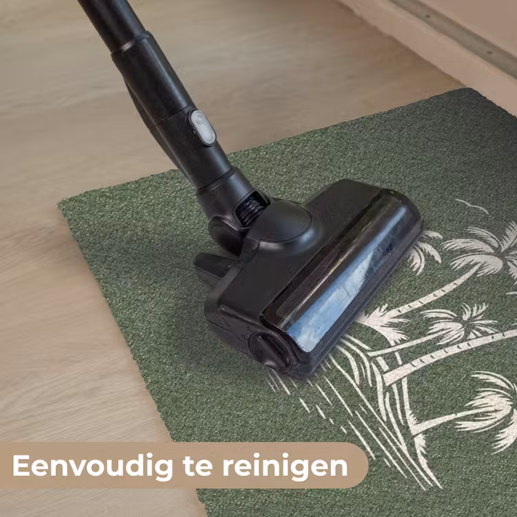 Palmbomen - Strand - Groen - Beige - Tropisch Deurmat klein -reinigen_NL