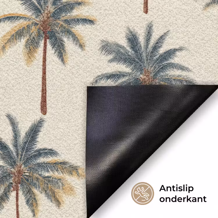 Palmbomen - Tropisch - Groen Deurmat klein 898 -antislip_NL
