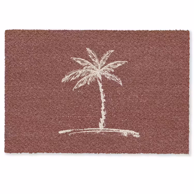Palmboom - Beige - Rood - Tropisch Deurmat klein -zkaufland3d