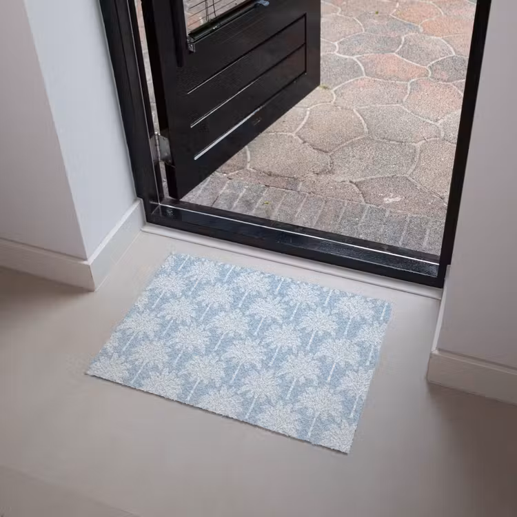 Palmboom - Modern - Blauw Deurmat klein 898 -sfeer5