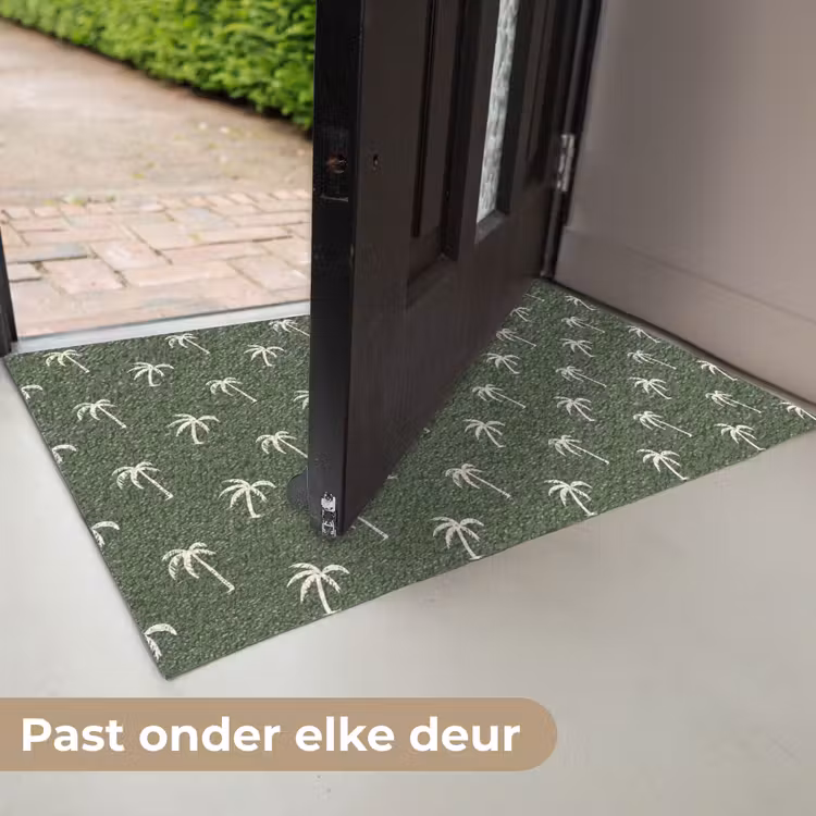Palmboom patroon - Groen - Beige - Zomer Deurmat klein -USP_NL