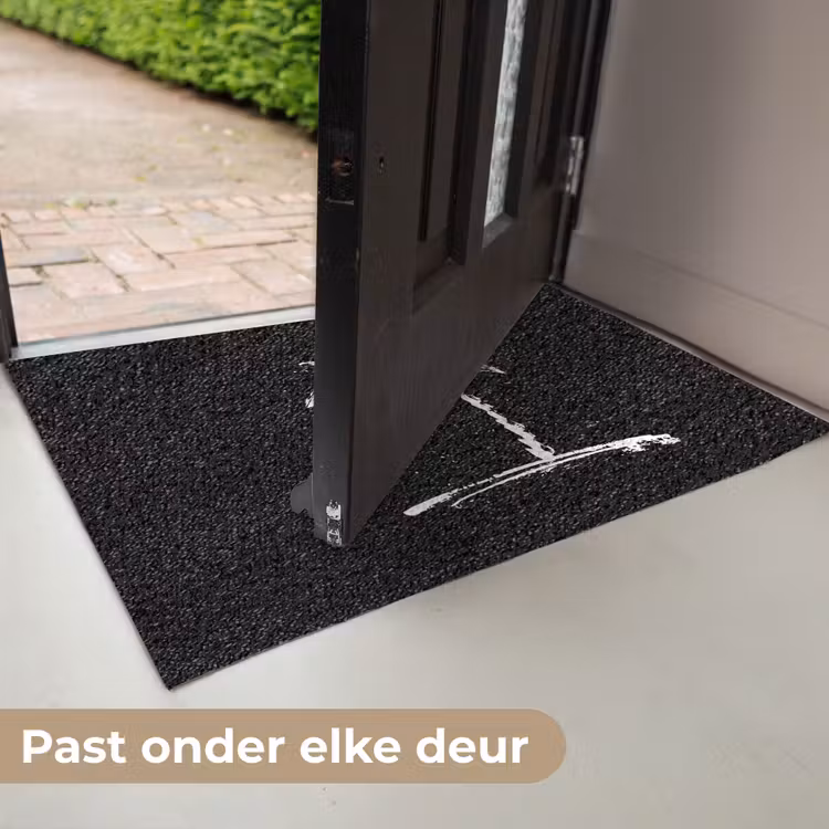 Palmboom - Wit - Zwart - Tropisch Deurmat klein -USP_NL