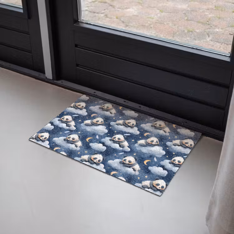 Panda's - Slapen - Blauw Deurmat klein 898 -sfeer2