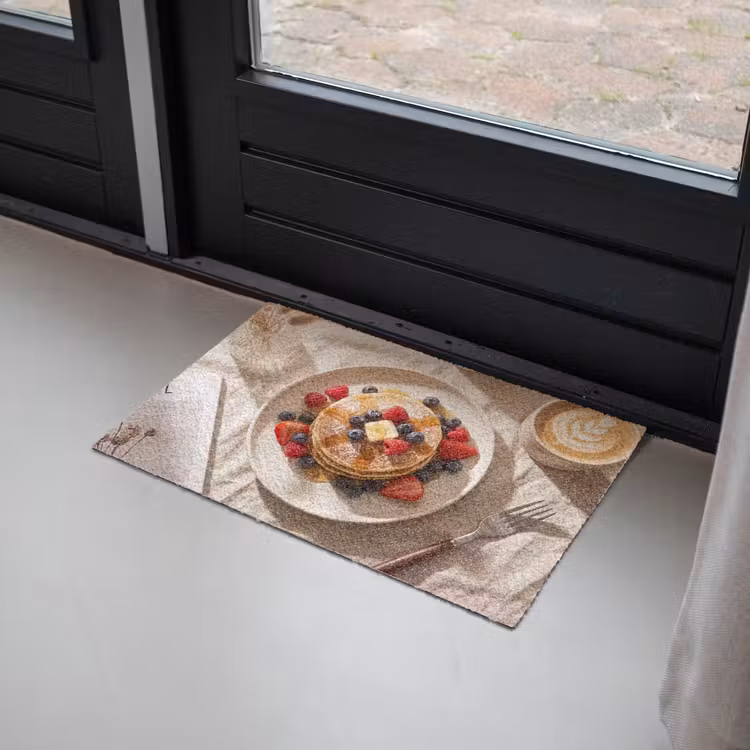 Pannenkoeken - Bessen - Ontbijt - Modern - Beige Deurmat klein -sfeer2