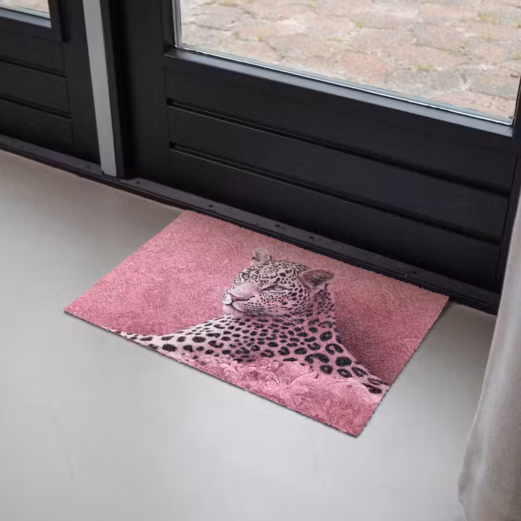 Panter - Luxe - Roze Deurmat klein -sfeer2