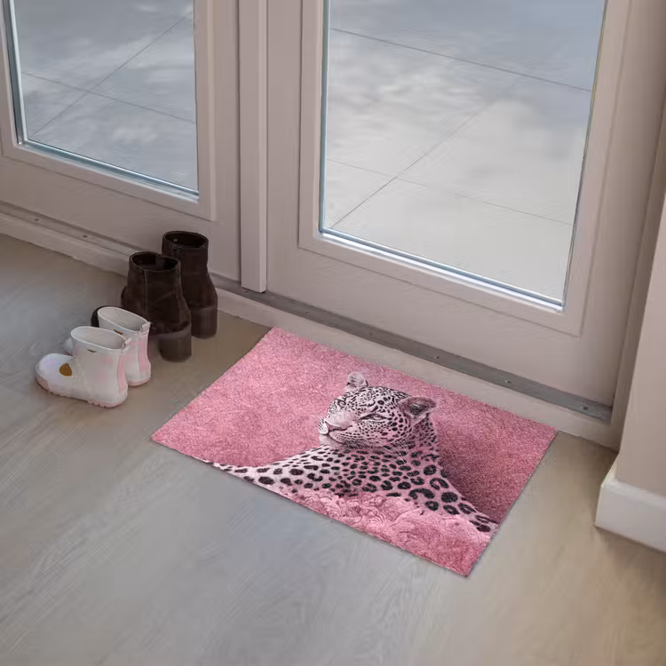 Panter - Luxe - Roze Deurmat klein -sfeer3