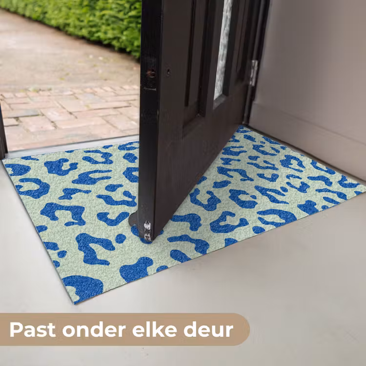 Panterprint - Blauw - Groen - Dierenprint Deurmat klein -USP_NL