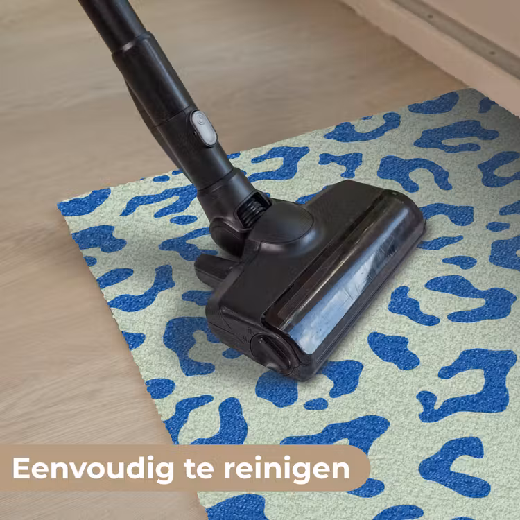 Panterprint - Blauw - Groen - Dierenprint Deurmat klein -reinigen_NL