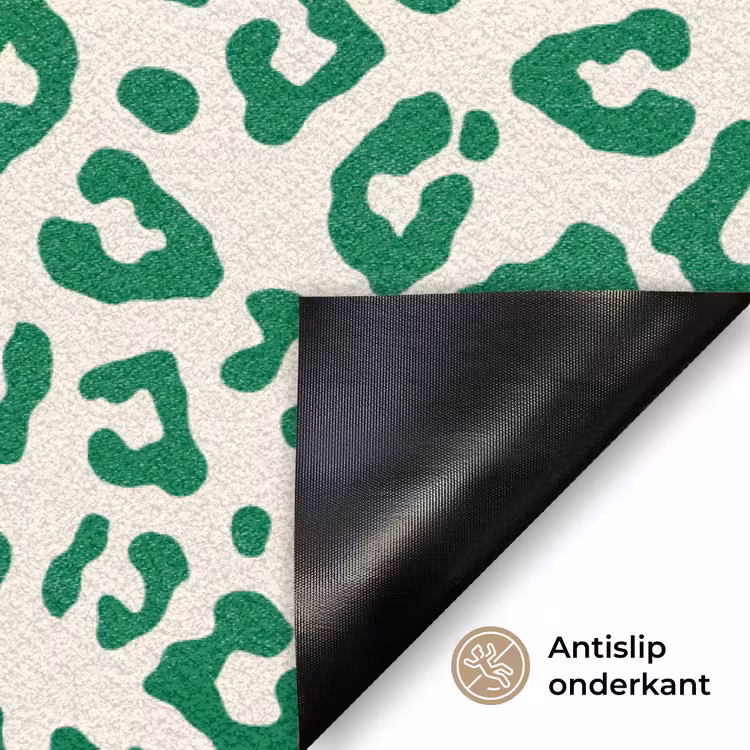 Panterprint - Groen - Beige - Dierenprint Deurmat klein -antislip_NL