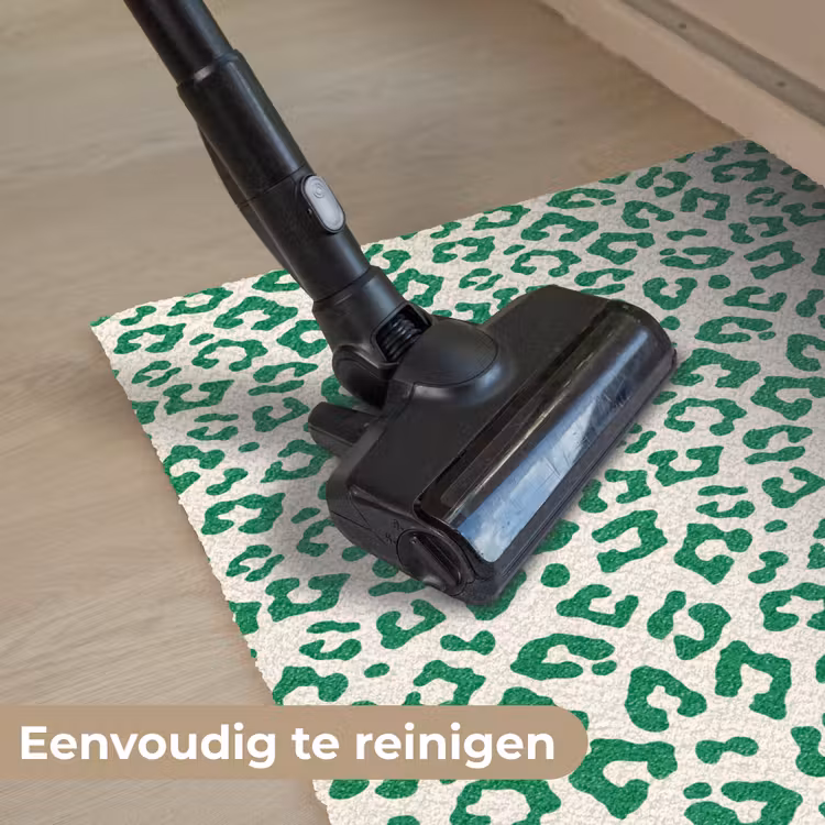 Panterprint - Groen - Beige - Dierenprint Deurmat klein -reinigen_NL