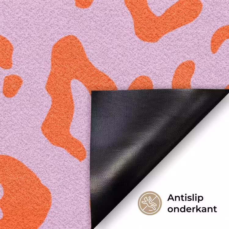 Panterprint - Rood - Paars - Roze - Dierenprint Deurmat klein -antislip_NL