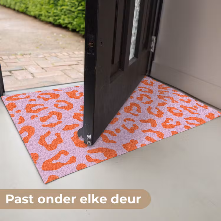 Panterprint - Rood - Paars - Roze - Dierenprint Deurmat klein -USP_NL