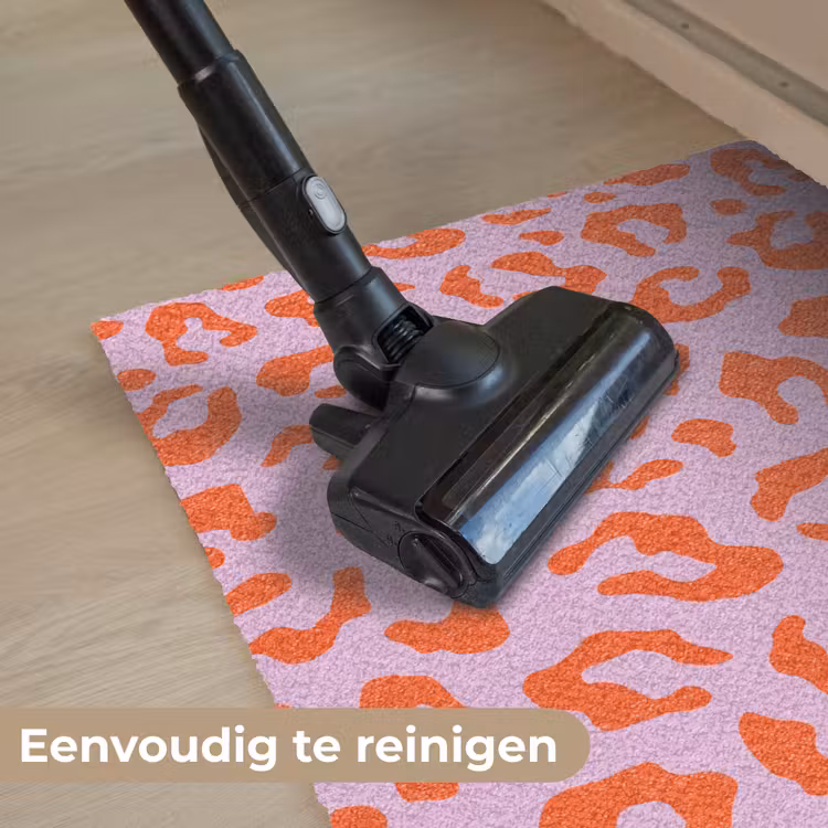 Panterprint - Rood - Paars - Roze - Dierenprint Deurmat klein -reinigen_NL
