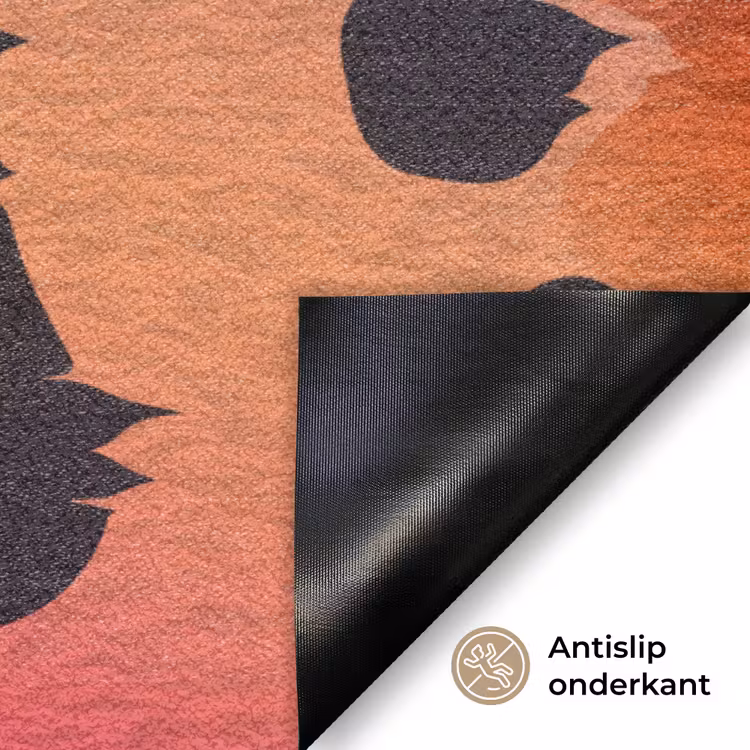Panterprint - Roze - Paars - Oranje Deurmat klein -antislip_NL