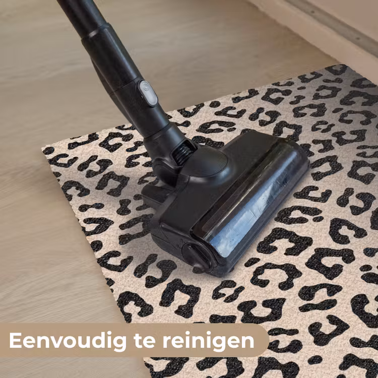 Panterprint - Zwart - Bruin - Dierenprint Deurmat klein -reinigen_NL
