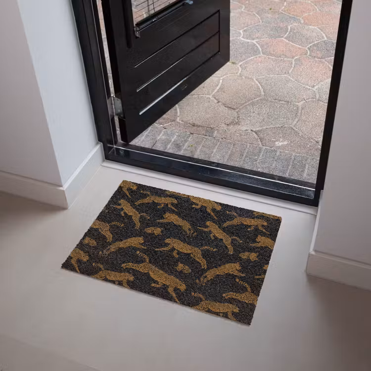 Panters - Patroon - Dieren - Zwart - Bruin Deurmat klein -sfeer5