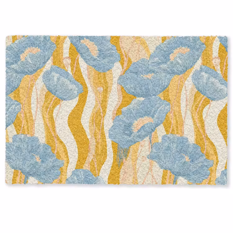 Papavers - Botanisch - Blauw Deurmat klein 898 -zkaufland3d