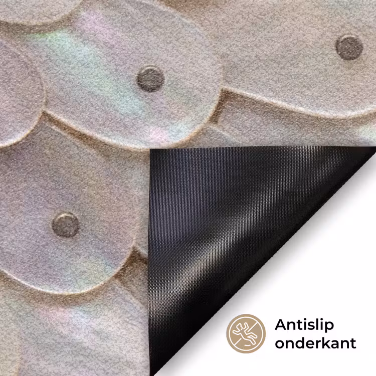 Parelmoer - Patroon - Decoratie - Ambacht - Wit Deurmat klein -antislip_NL