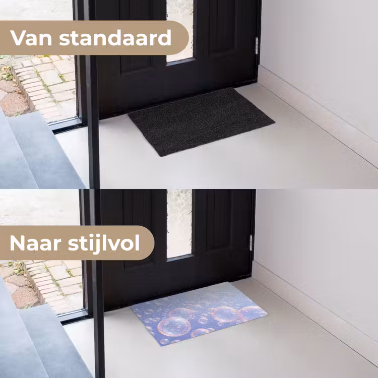 Pastel - Bubbels - Dromerig Deurmat klein -voor-na_NL