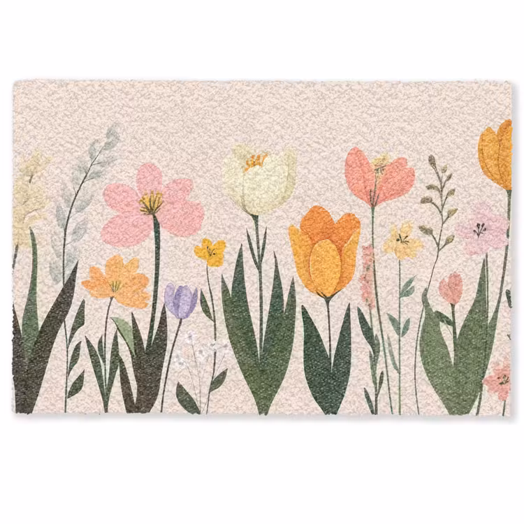 Pasteltinten - Bloemen - Illustratie Deurmat klein -zkaufland3d