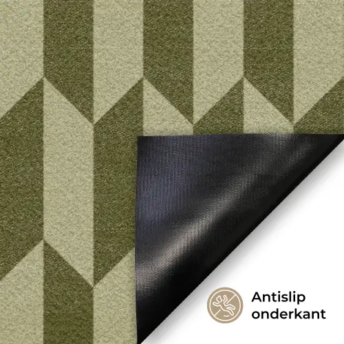 Patroon - Abstract - Groen - Vlakken Deurmat klein -antislip_NL