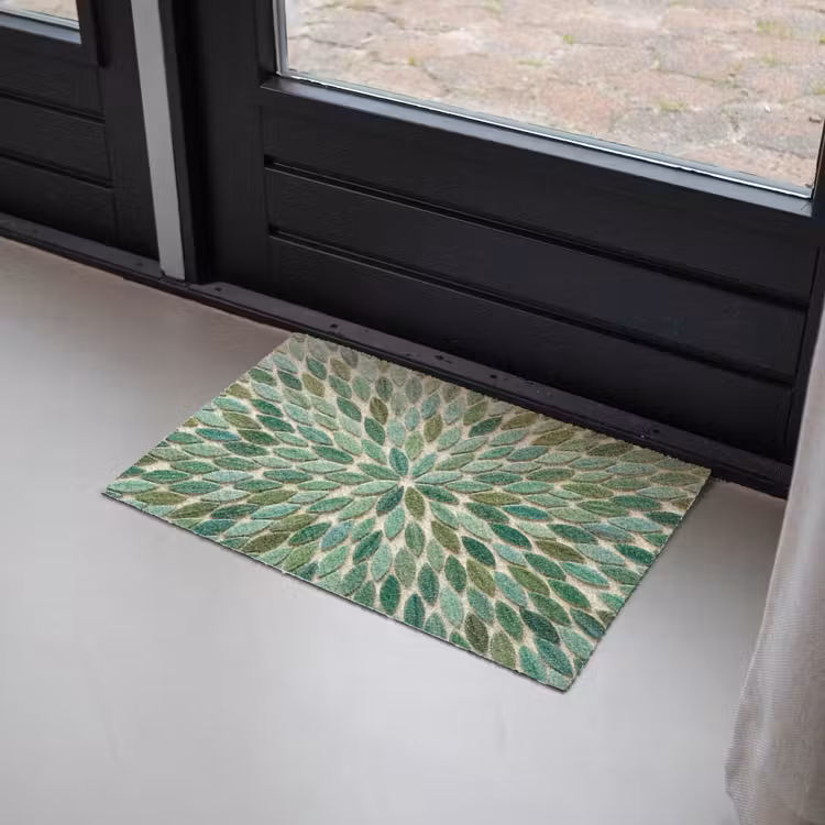 Patroon - Blad - Groen - Abstract Deurmat klein -sfeer2