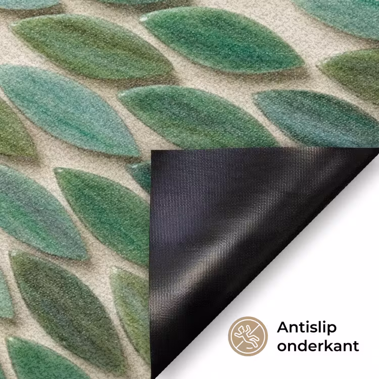Patroon - Blad - Groen - Abstract Deurmat klein -antislip_NL