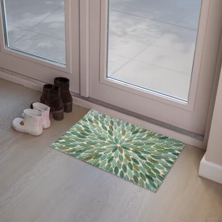 Patroon - Blad - Groen - Abstract Deurmat klein -sfeer3