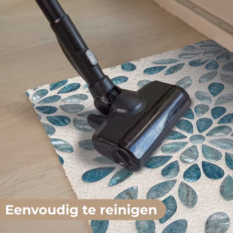 Patroon - Bladeren - Abstract - Modern - Turquoise Deurmat klein -reinigen_NL