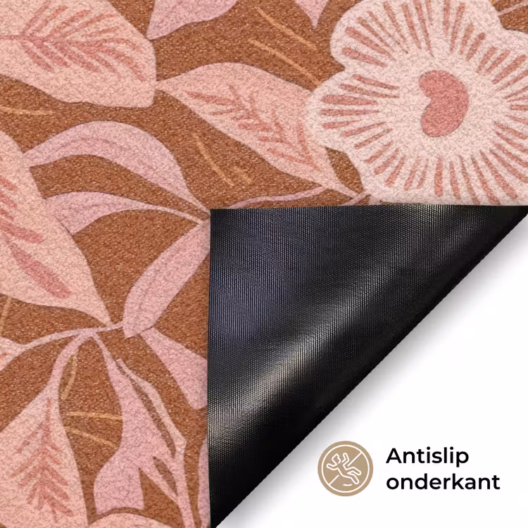 Patroon - Bladeren - Terracotta Deurmat klein 898 -antislip_NL