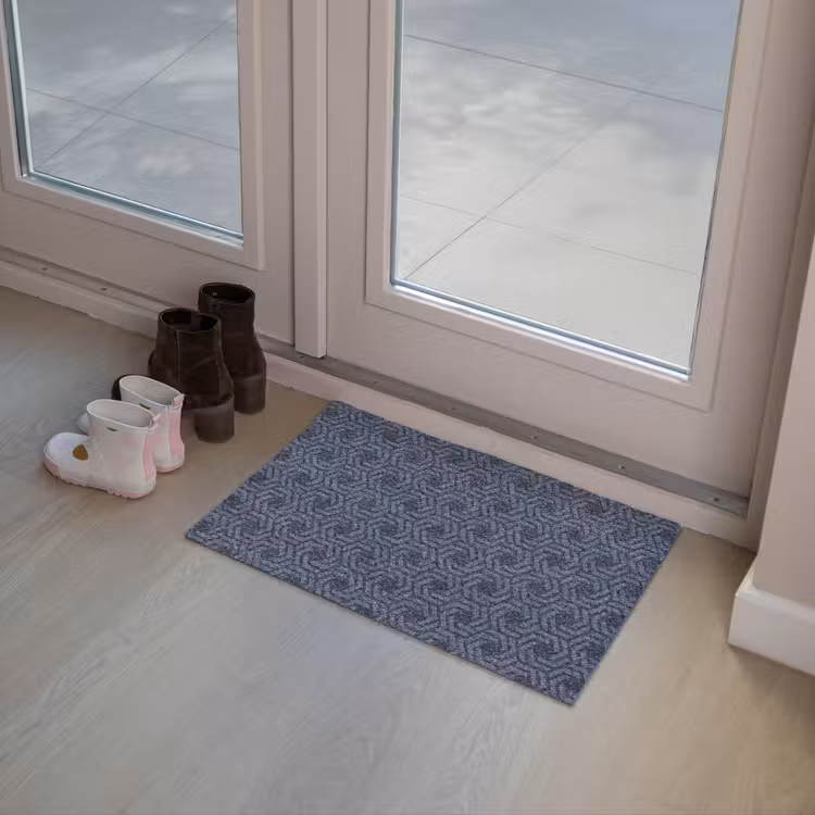 Patroon - Blauw - Geometrisch Deurmat klein 898 -sfeer3