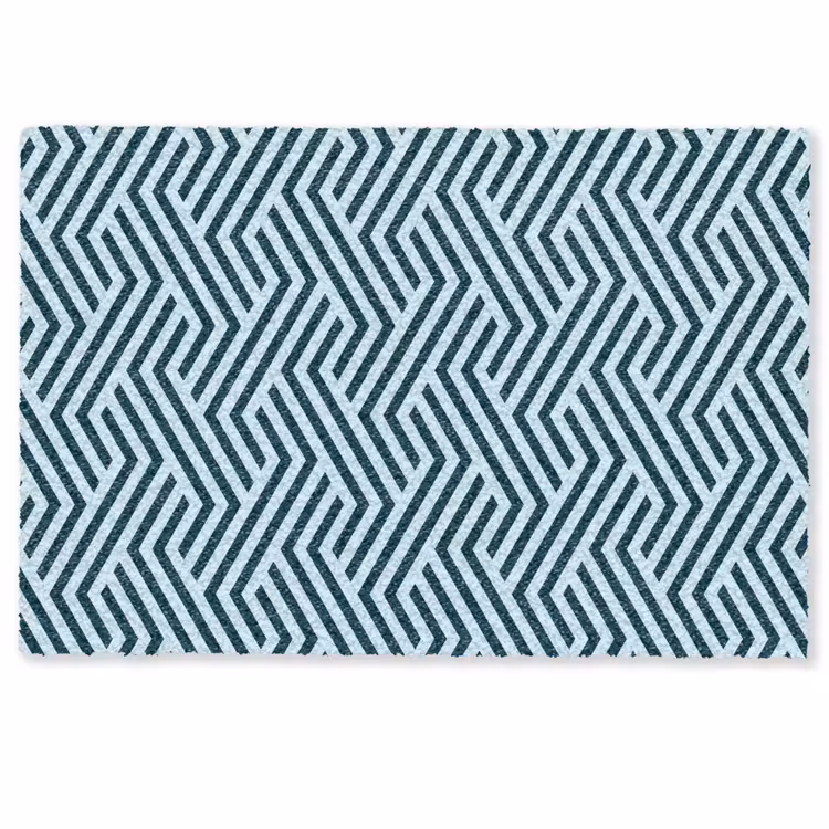 Patroon - Blauw - Lijnen - Zigzag Deurmat klein 898 -zkaufland3d