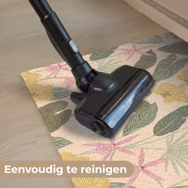 Patroon - Bloemen - Kleurrijk Deurmat klein -reinigen_NL