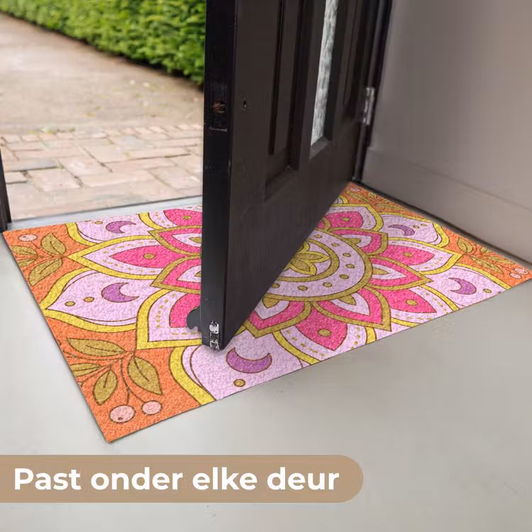 Patroon - Bloemmotief - Decoratie - Abstract - Roze Deurmat klein -USP_NL